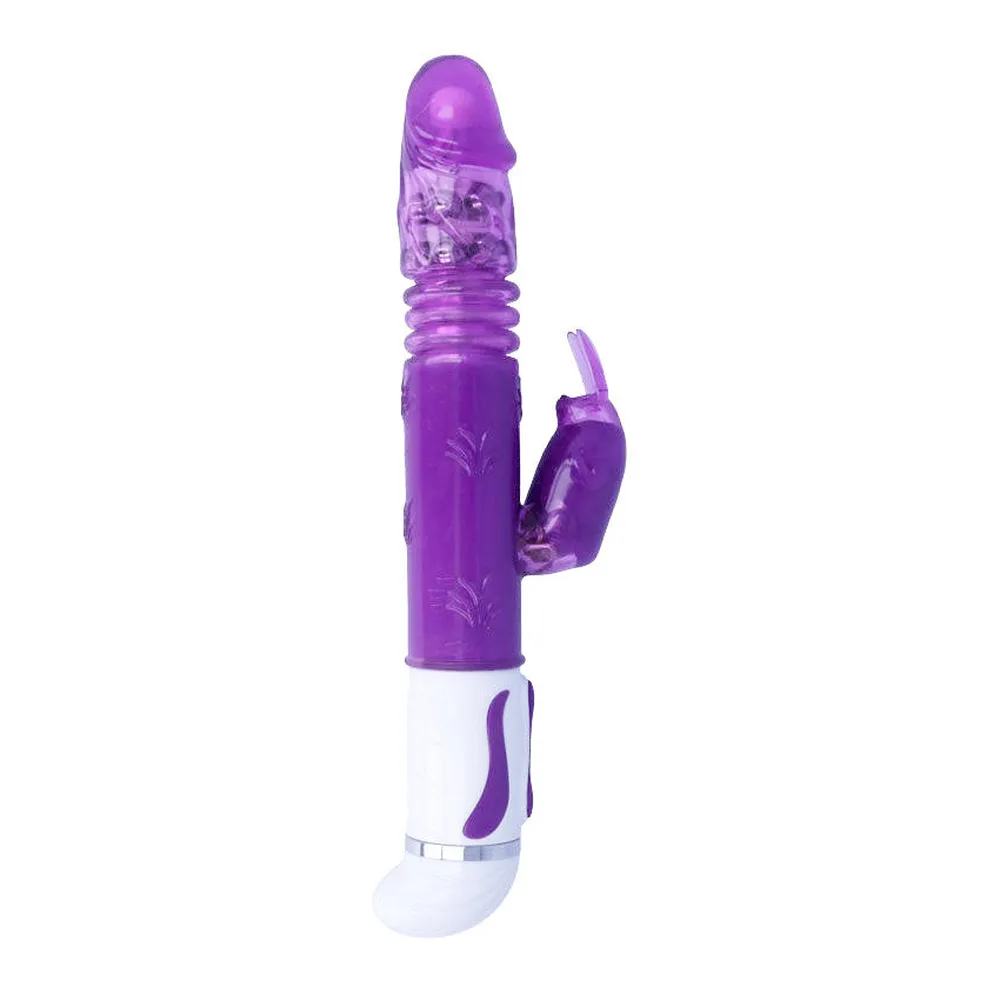 Vibrateur rotateur Estuard, silicone violet, 30 cm, fonction rotation, autre vue 3