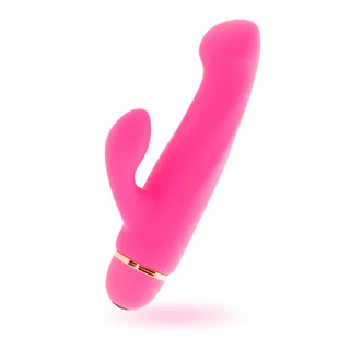 Vibromasseur rabbit silicone médical rose, 17,8 cm, 20 modes, à piles, autre vue 5