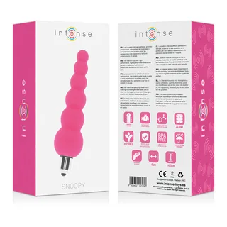 Vibromasseur anal silicone rose, perles progressives, autre vue 2