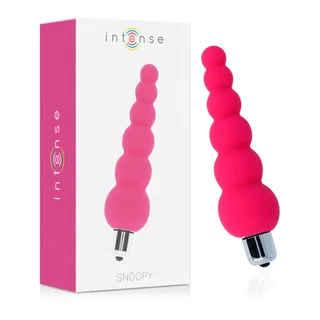 Vibromasseur anal silicone rose, perles progressives, autre vue 3