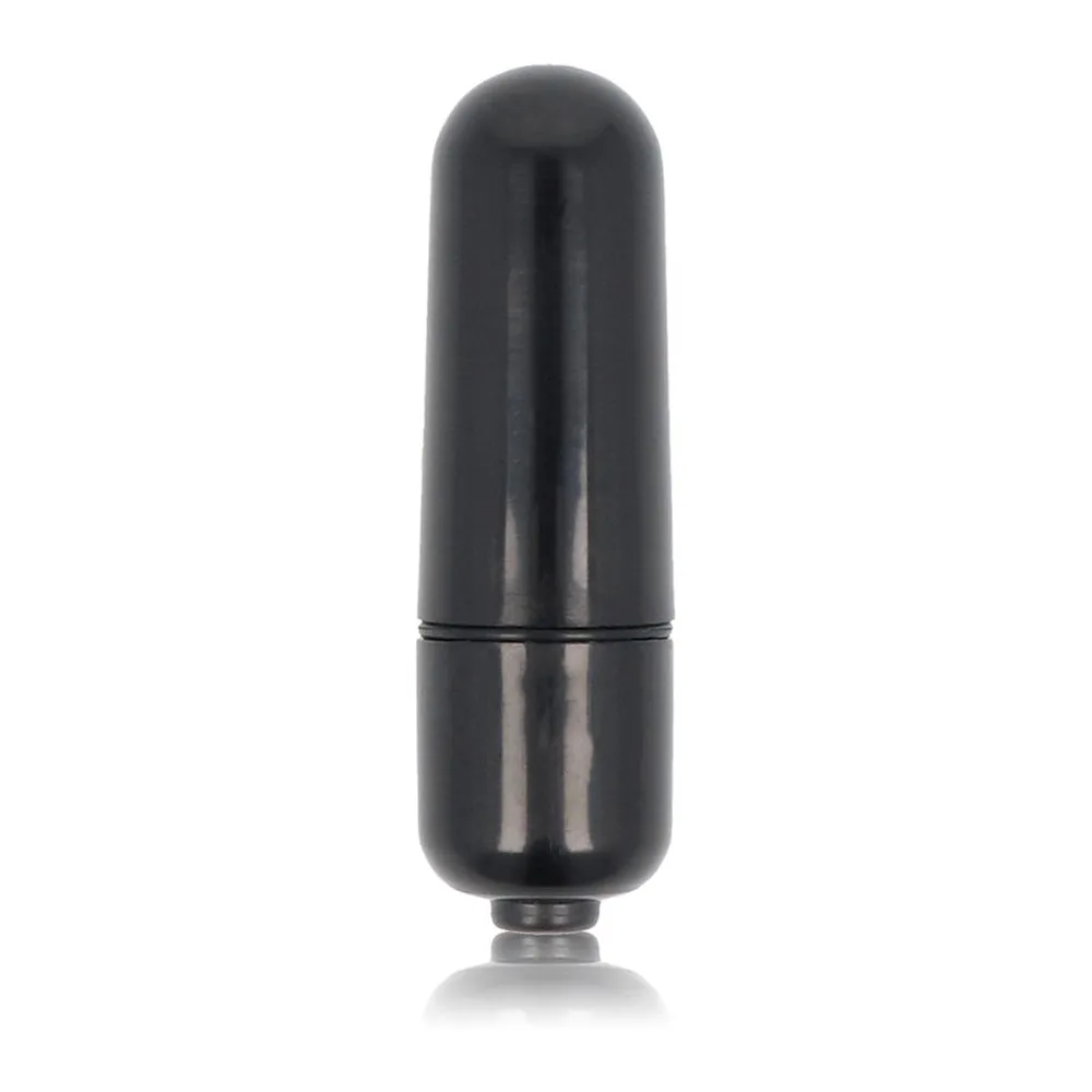 Petit vibromasseur rose pâle de forme cylindrique arrondie, divisé en deux sections par une bande noire, sur fond blanc