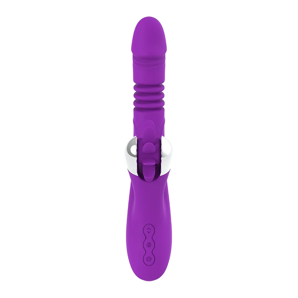 Vibromasseur rabbit silicone violet rechargeable, autre vue 3
