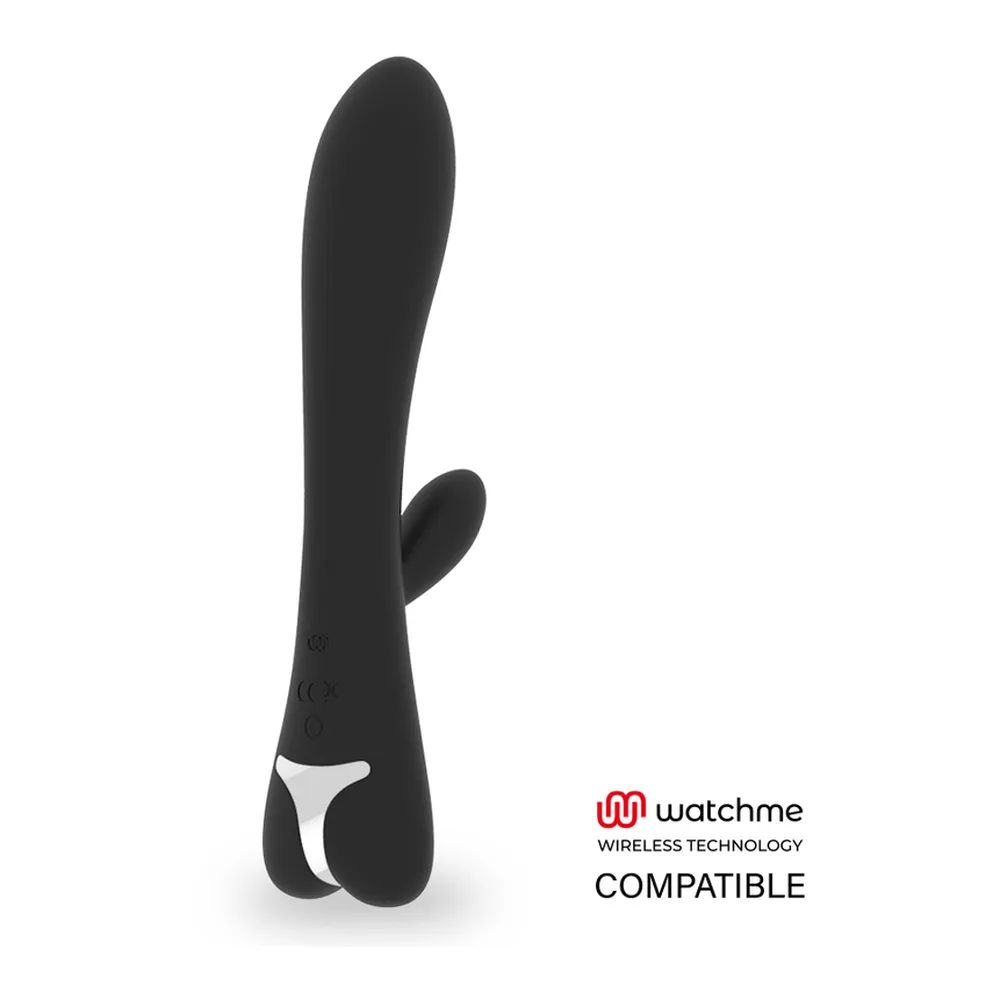 Vibromasseur rabbit noir silicone rechargeable étanche, autre vue 6