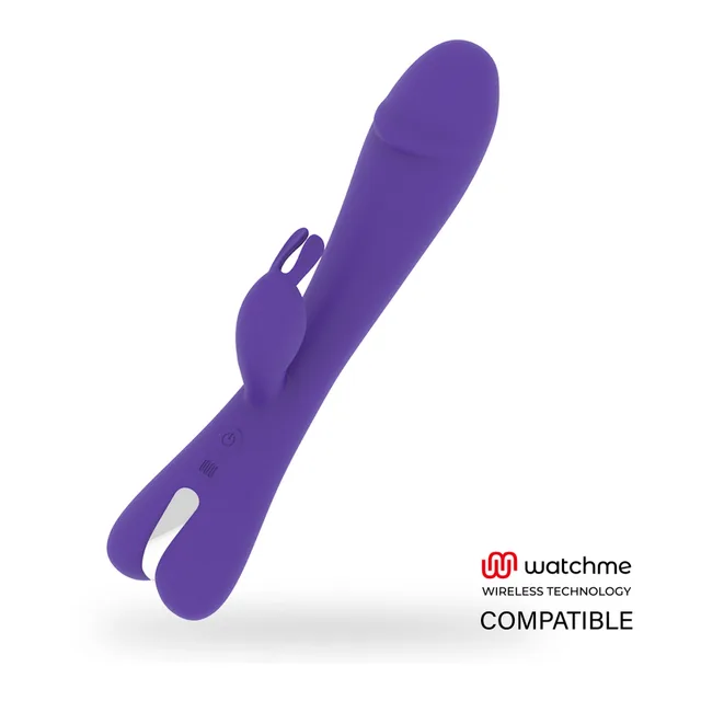 Vibromasseur rabbit silicone violet rechargeable étanche, autre vue 9