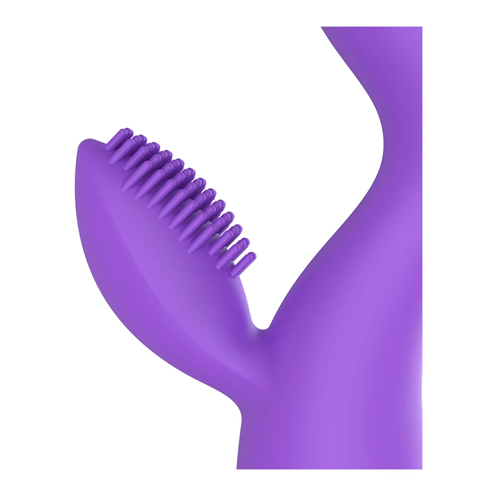 Vibromasseur silicone violet rechargeable, picots clitoridiens, autre vue 4