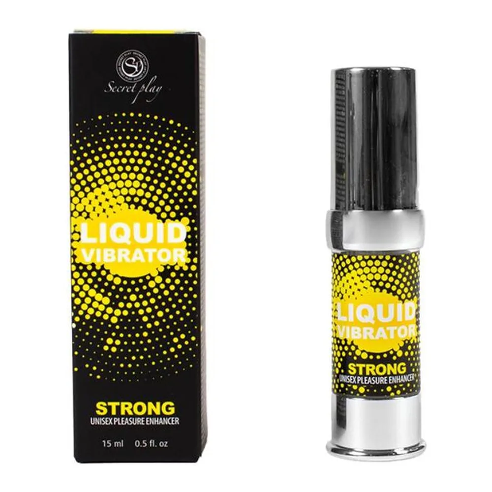 Petit flacon de gel jaune à étiquette noire et dorée, fermé par un capuchon gris métallisé, tenu en main sur fond blanc