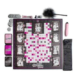 Jeu de société coquin Fantasy Play rose et noir avec accessoires, autre vue 4