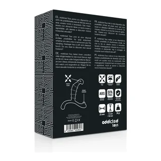 Stimulateur de prostate silicone noir nervuré sans moteur, autre vue 4