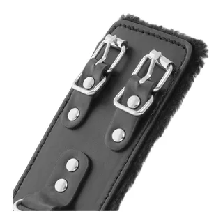 Menottes cuir gris doublure ajustable, autre vue 3