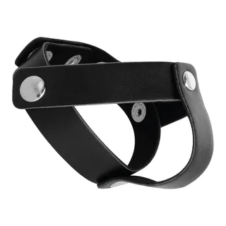 Cockring cuir noir ajustable, autre vue 2