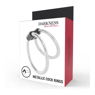 Cockring double acier avec lien cuir noir, autre vue 3