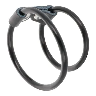 Anneau pénis double flexible, silicone noir, autre vue 3