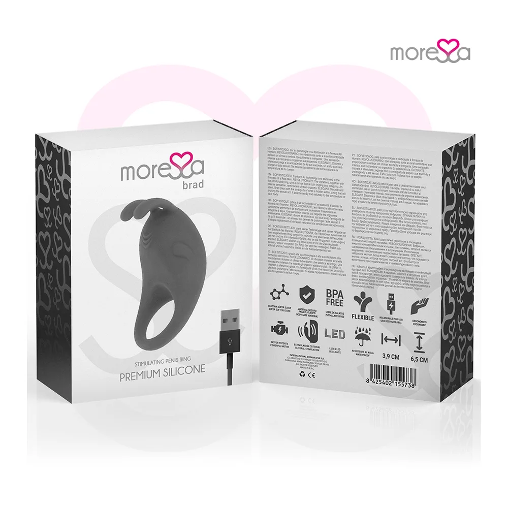 Brad Silicone Rechargeable Moressa - vue de profil - Rose