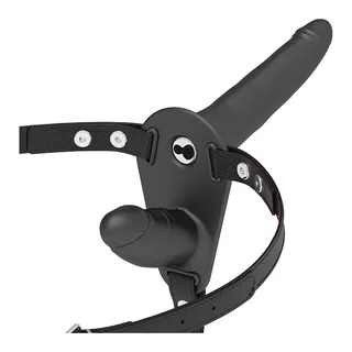 Plaque du gode-ceinture double Fetish Submissive, gode extérieur de 15 cm et gode intérieur de 8 cm