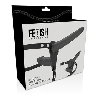 Boîte du Fetish Submissive Silicone Vibrating Double Strap-On
