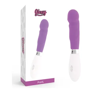 Vibrateur silicone violet et blanc à piles, 10 modes, autre vue 2