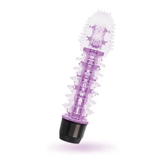 Vibrateur gelée violet picots, base eau, piles, autre vue 3