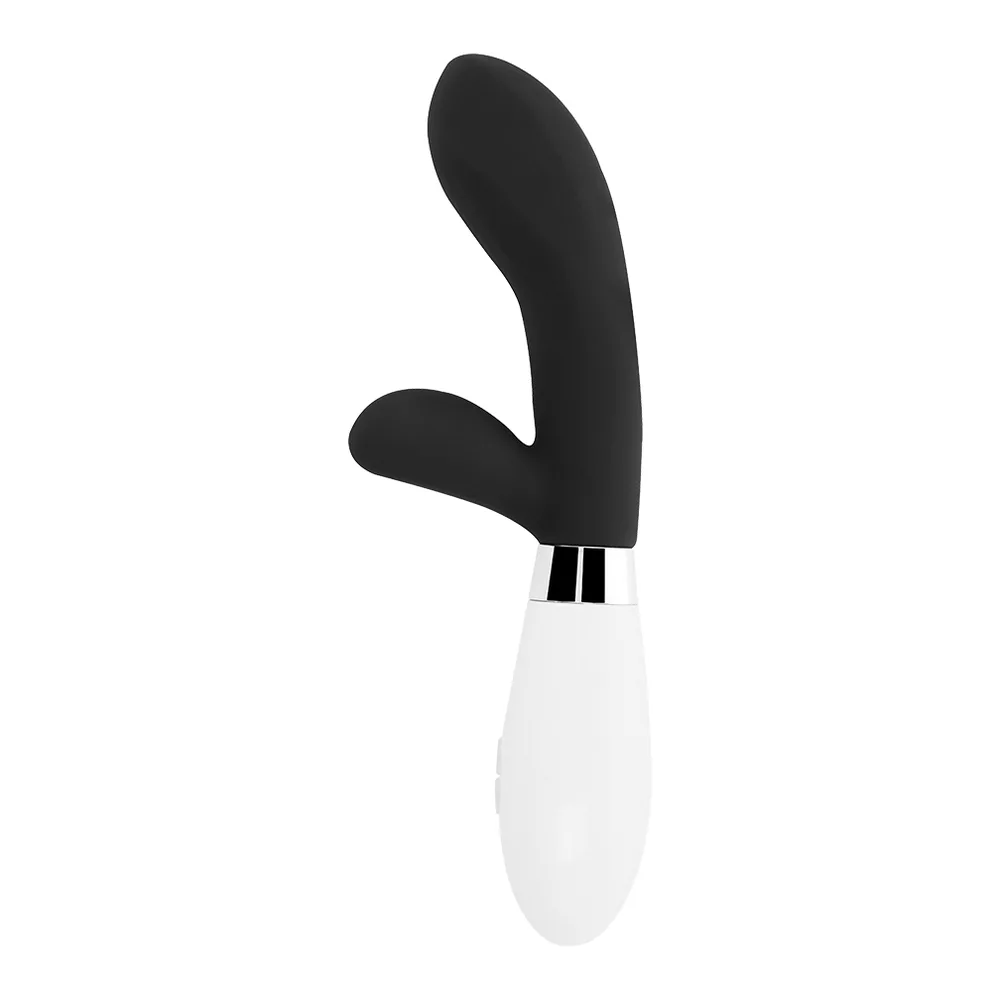 Vibromasseur rabbit silicone rose, dual moteur, à piles, coloris Noir, autre vue 3