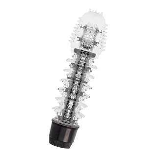Vibrateur gelée violet picots, base eau, piles, coloris Noir, autre vue 2