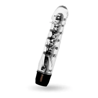Vibrateur TPE translucide blanc et noir, 14 cm, à piles, autre vue 4