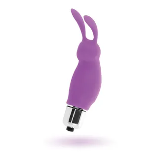 Vibromasseur rabbit silicone violet, base eau, à piles, autre vue 3