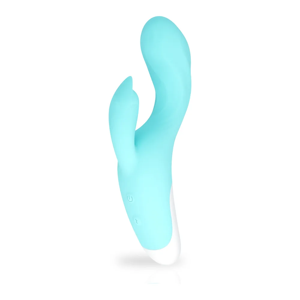 Vibromasseur bleu ciel rechargeable étanche deux moteurs, autre vue 6
