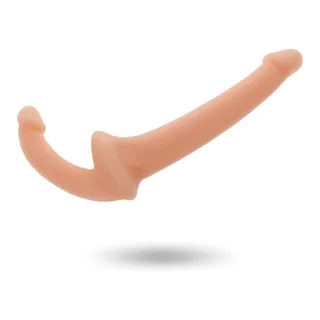 Double Gode Sans Harnais Naturel Addicted Toys - avec sa base