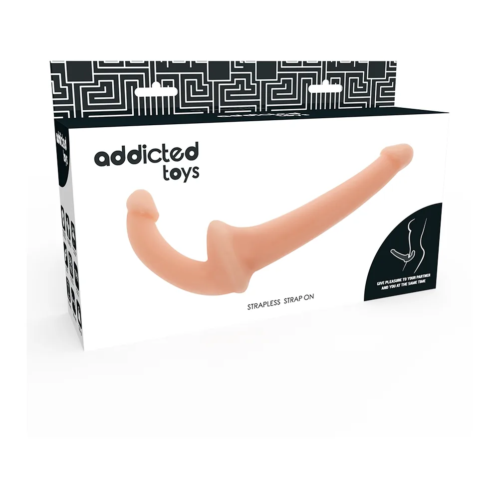 Gode double silicone beige sans harnais, chauffant, autre vue 6