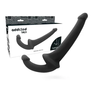 Double Gode Sans Harnais Naturel Addicted Toys - Noir