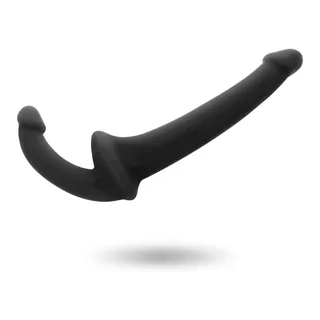 Double Gode Sans Harnais Naturel Addicted Toys - détail de la texture - Noir