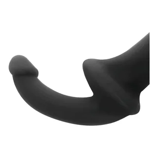Double Gode Sans Harnais Naturel Addicted Toys - vue de profil - Noir