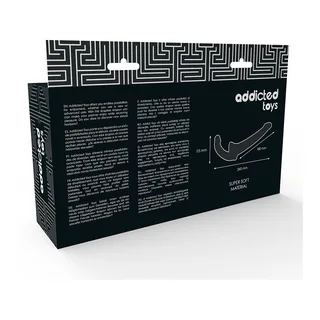 Double Gode Sans Harnais Naturel Addicted Toys - vue de dos - Noir
