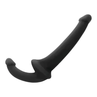 Double Gode Sans Harnais Naturel Addicted Toys - avec sa base - Noir