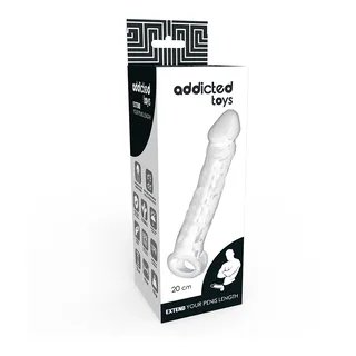 Extension Dong Addicted Toys - avec son échelle de taille - Transparent