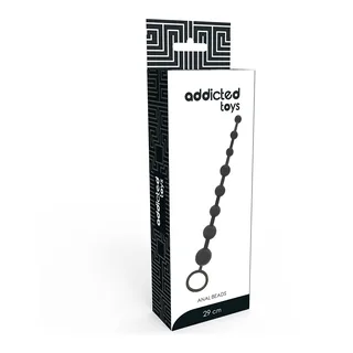 Billes Anal noir Addicted Toys - avec son échelle de taille