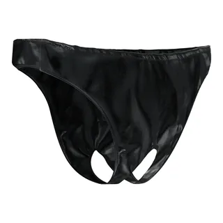 Culotte ouverture unisexe enduit brillant noir, autre vue 3