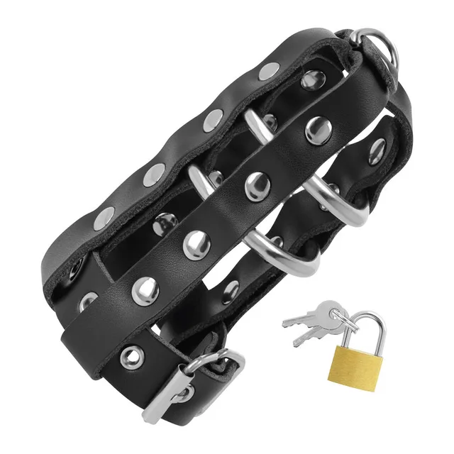 Cage Chasteté Cuir Serrure