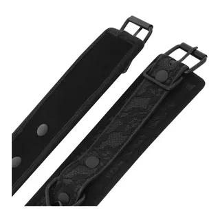 Menottes Bdsm Luxe Noires Darkness - vue de profil