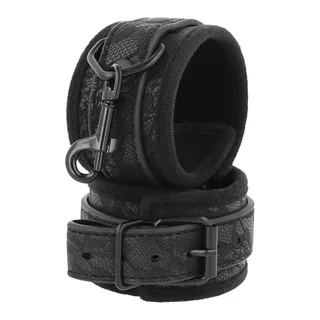 Menottes Bdsm Luxe Noires Darkness - détail de la texture