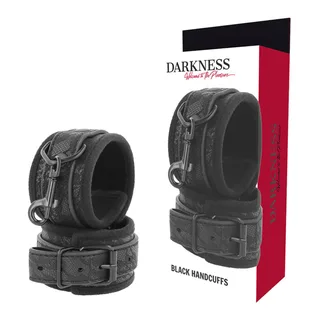 Menottes Bdsm Luxe Noires Darkness - avec sa base