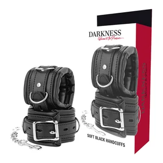 Menottes Bdsm Rembourrées Darkness - avec sa base