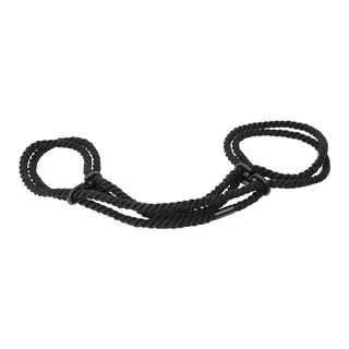 Menottes corde noire coton, boucles ajustables, autre vue 3