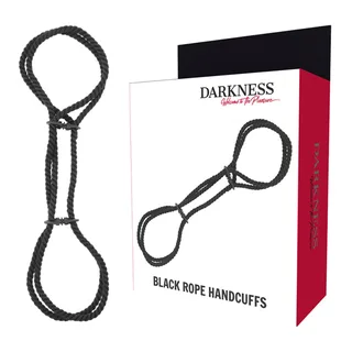 Menottes corde noire coton, boucles ajustables, autre vue 5