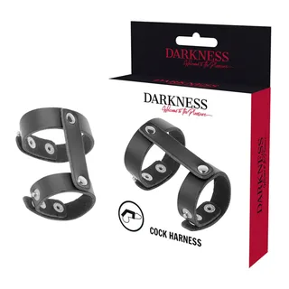 Cockring deux sangles cuir noir réglable, autre vue 5