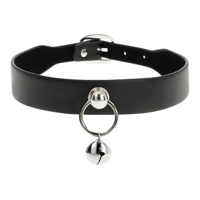 Collier en Cuir Vegan femme hochet/cerceau