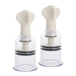 Stimulateur clitoridien silicone blanc, ventouse manuelle, coloris Transparent