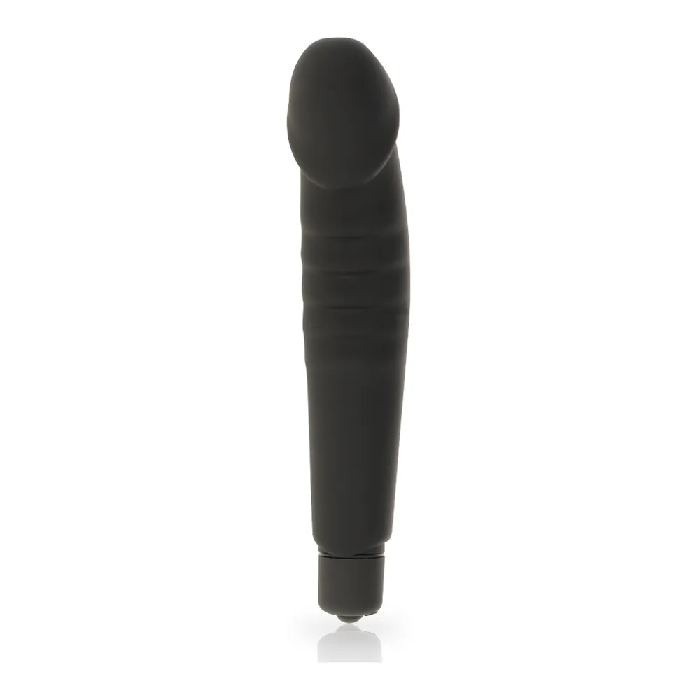 Vibromasseur silicone rose, nervuré, embout arrondi, autre vue 4