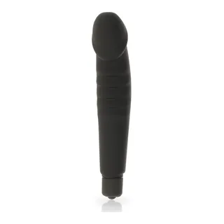 Vibromasseur silicone rose, nervuré, embout arrondi, coloris Noir, autre vue 4