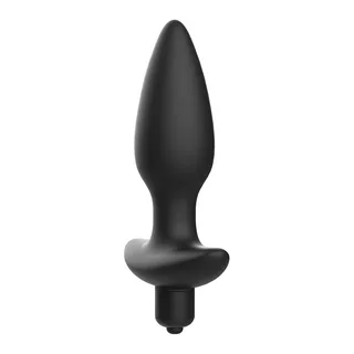 Plug anal silicone noir vibrant, 14 cm, à pile, autre vue 3