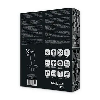 Plug anal silicone noir vibrant, 14 cm, à pile, autre vue 5